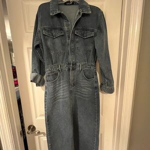 fab'rik Women's Blue Denim Overalls